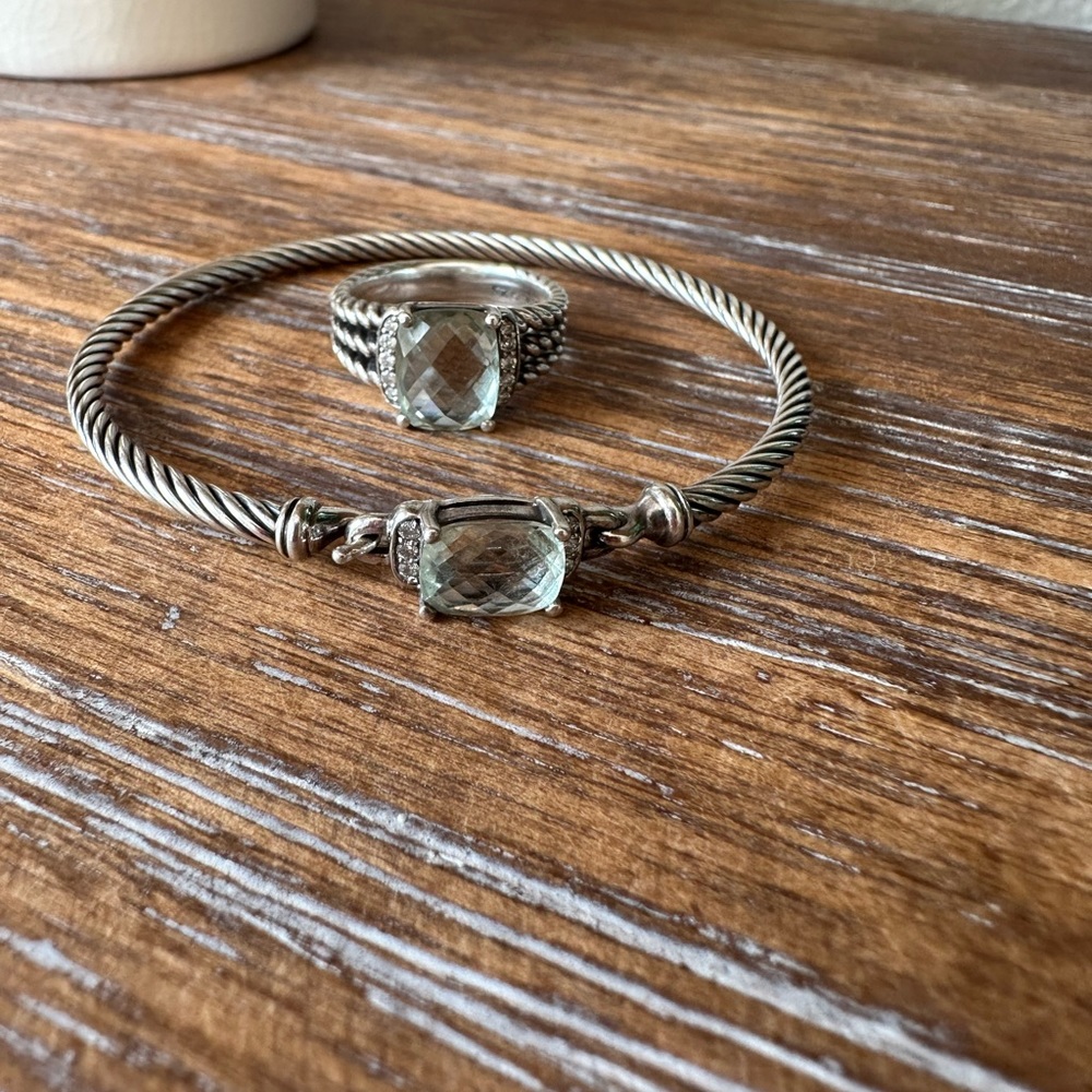 David Yurman Prasolite Ring & Bracelet